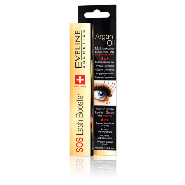 Eveline Cosmetics Sos Lash Booster multifunkcyjne serum do rzęs z olejkiem arganowym 10ml