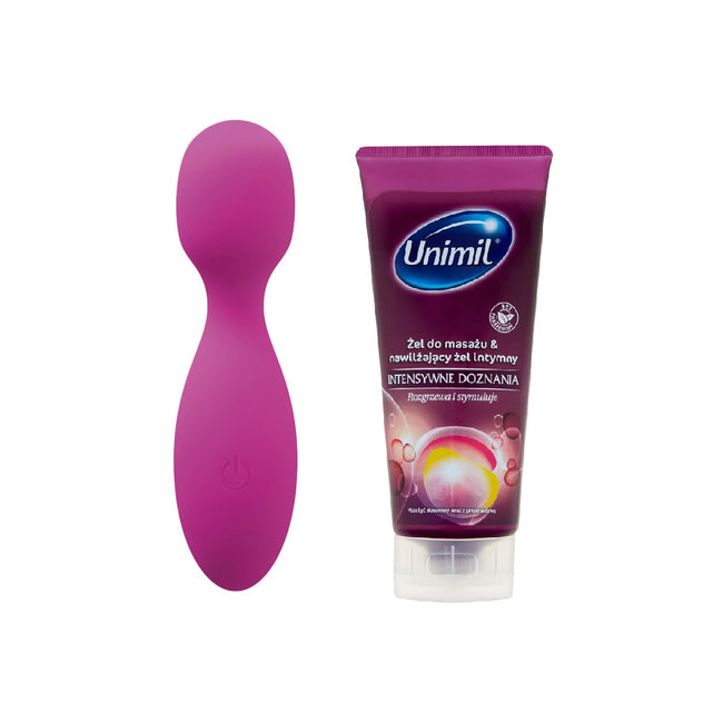 Unimil Magic Wand wibrator do ciała i miejsc intymnych + nawilżający żel intymny Intensywne Doznania 200ml