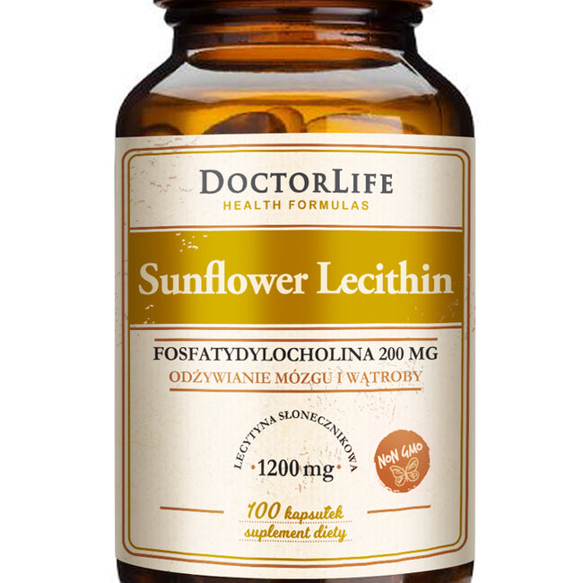 Doctor Life Sunflower Lecithin lecytyna słonecznikowa 1200mg suplement diety 100 kapsułek