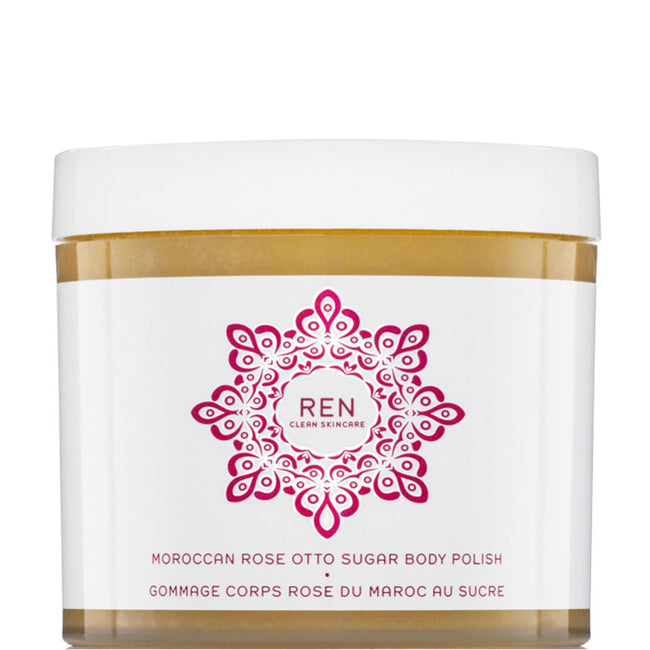 REN Moroccan Rose Otto Sugar Body Polish odżywczy peeling do ciała z olejkiem różanym 330ml