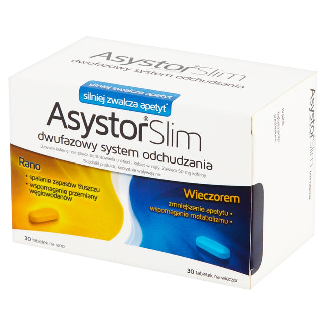 Asystor Slim Dwufazowy system odchudzania suplement diety 60 tabletek