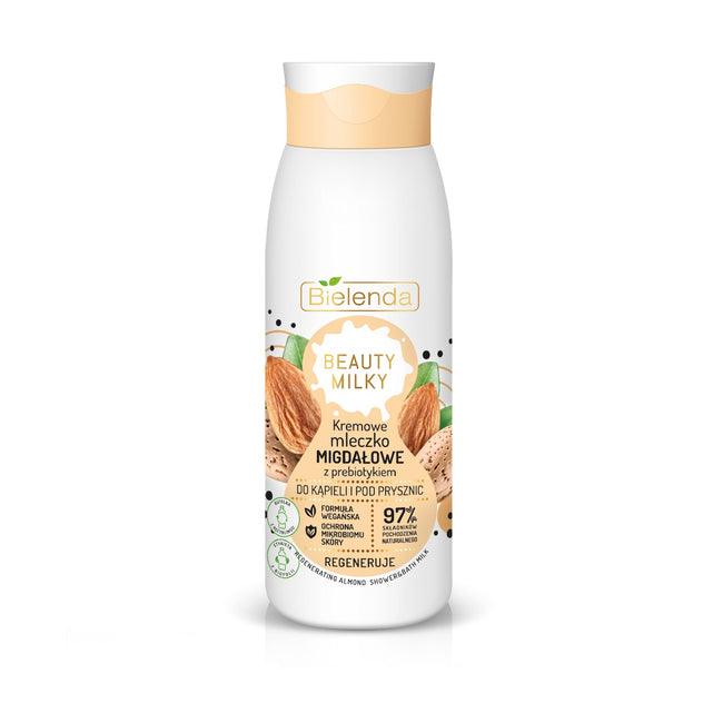 Bielenda Beauty Milky kremowe mleczko migdałowe z prebiotykiem do kąpieli i pod prysznic 400ml
