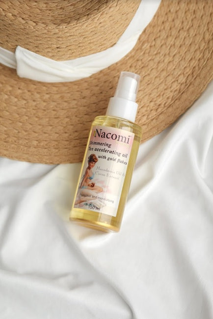 Nacomi Olejek przyspieszający opalanie z drobinkami złota 150ml