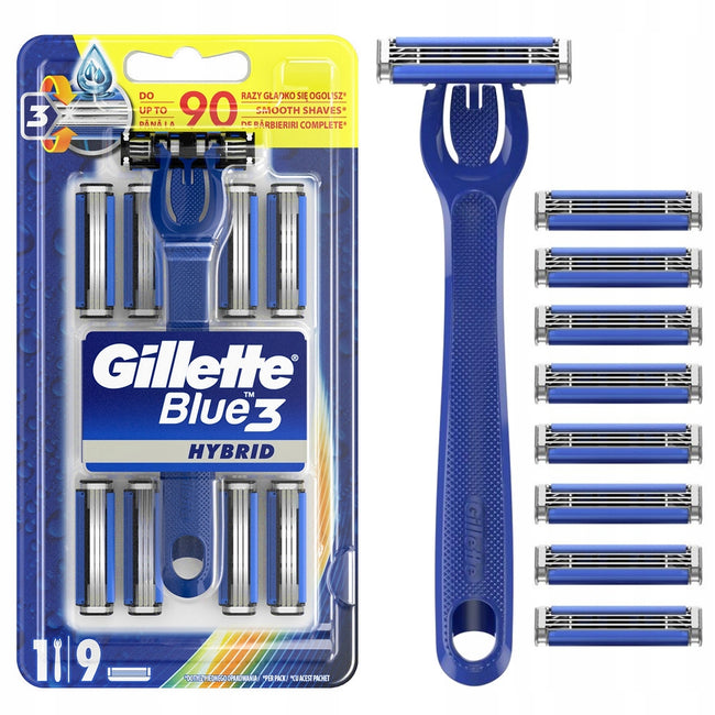 Gillette Blue 3 Hybrid maszynka do golenia + 9 wymiennych kładów