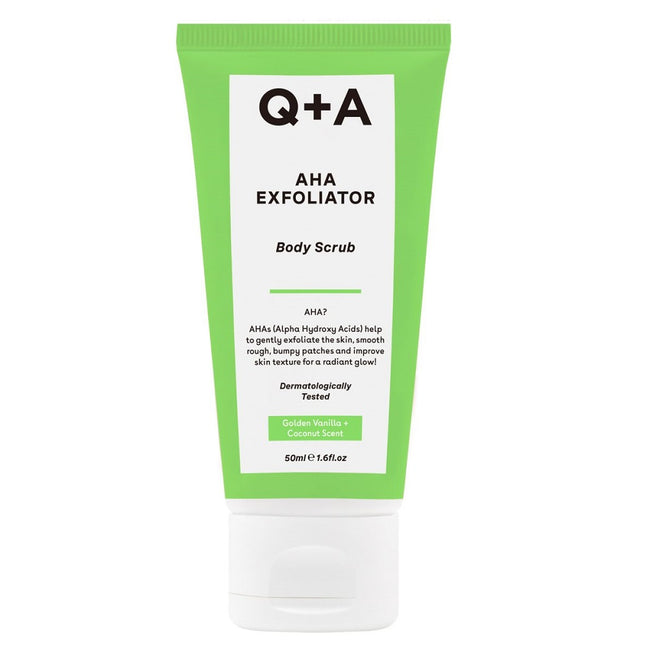 Q+A AHA Exfoliator Body Scrub mini wygładzający peeling do ciała z kwasami AHA 50ml