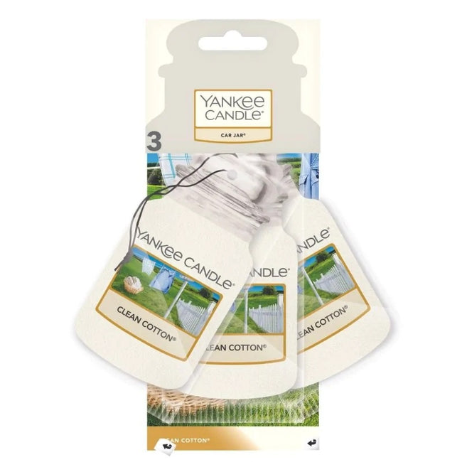 Yankee Candle Car Jar Bonus Pack zestaw zapachów samochodowych Clean Cotton 3szt