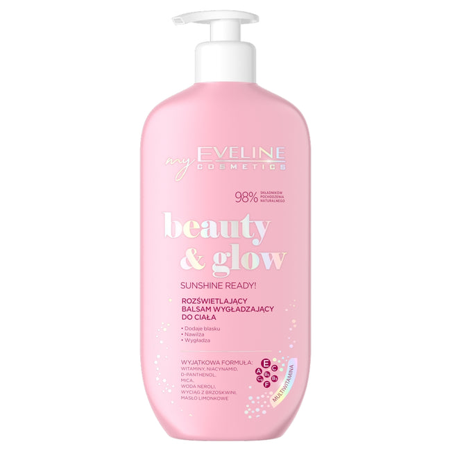 Eveline Cosmetics Beauty & Glow rozświetlający balsam wygładzający do ciała 350ml