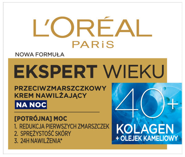 L'Oreal Paris Ekspert Wieku 40+ przeciwzmarszczkowy krem nawilżający na noc 50ml