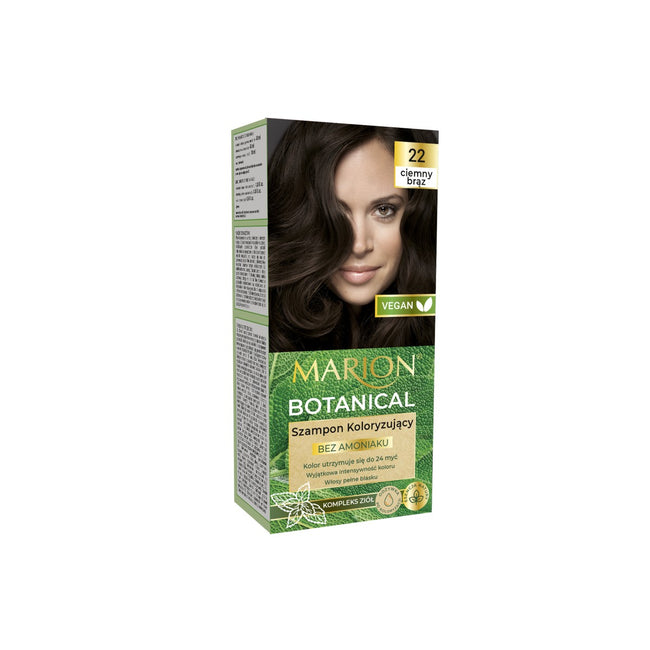 Marion Botanical szampon koloryzujący bez amoniaku 22 Ciemny Brąz 90ml