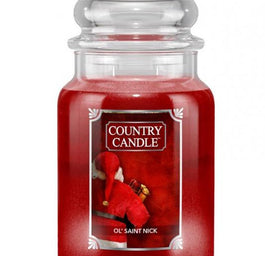 Country Candle Duża świeca zapachowa z dwoma knotami Ol' Saint Nick 680g
