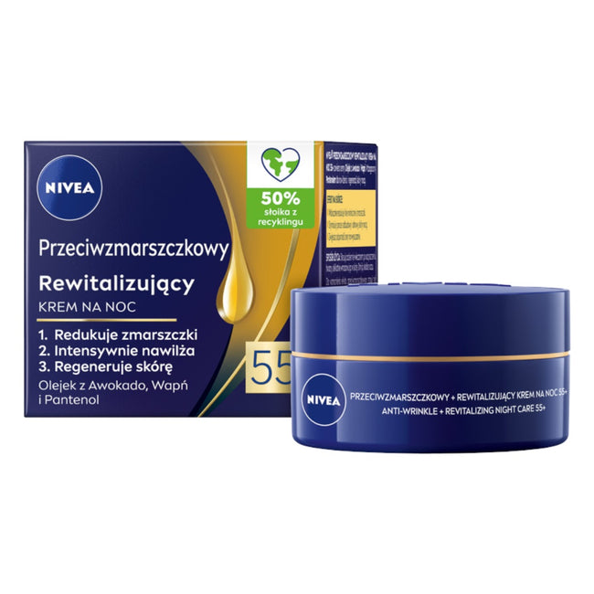 Nivea 2 Pack Przeciwzmarszczkowy+ Rewitalizujący krem na dzień i krem na noc 55+ 2x50ml