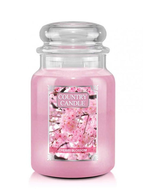 Country Candle Duża świeca zapachowa z dwoma knotami Cheery Blossom 652g