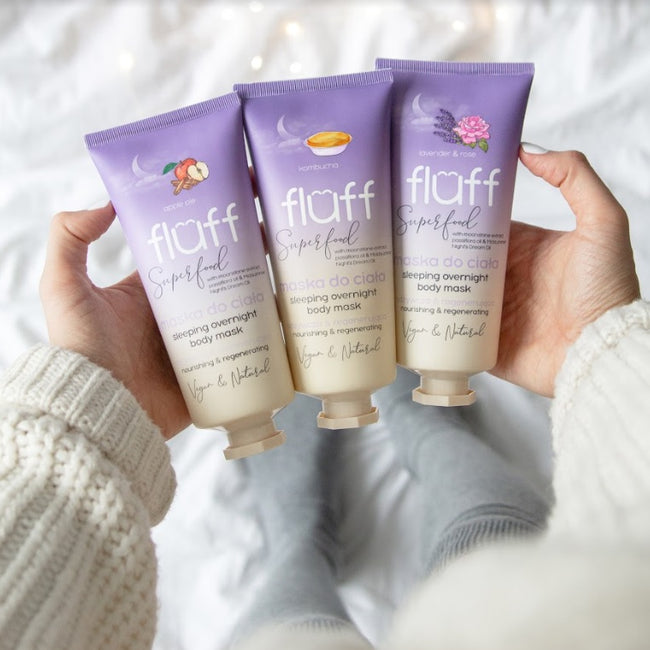 Fluff Sleeping Overnight Body Mask odżywczo-regenerująca maska do ciała Lawenda i Róża 150ml