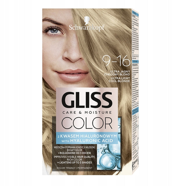 Gliss Color Care & Moisture farba do włosów 9-16 Ultra Jasny Chłodny Blond