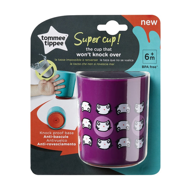 Tommee Tippee Super Cup kubek z przyczepną podstawą 6m+ Fioletowy 190ml