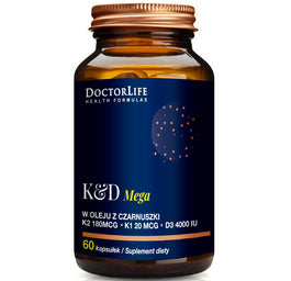 Doctor Life Mega K2+D3 w oleju z czarnuszki suplement diety 60 kapsułek