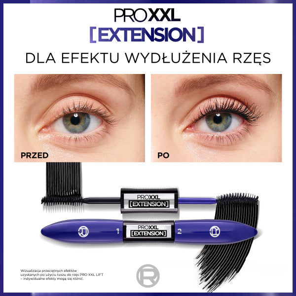 L'Oreal Paris Pro XXL Extension Mascara podwójny tusz do rzęs Black 12ml