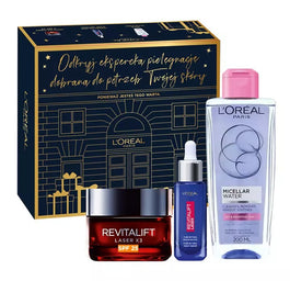 L'Oreal Paris Revitalift Laser zestaw serum na noc 30ml + krem na dzień SPF25 50ml + płyn micelarny 200ml
