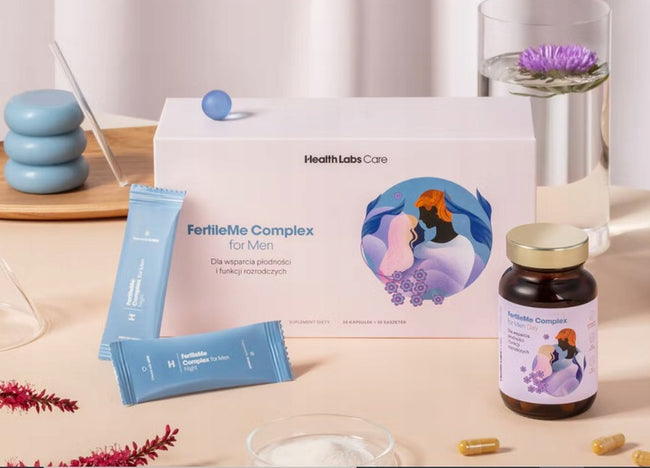 HealthLabs FertileMe Complex For Men suplement diety dla wsparcia płodności i funkcji rozrodczych dla mężczyzn 30 kapsułek + 30 saszetek