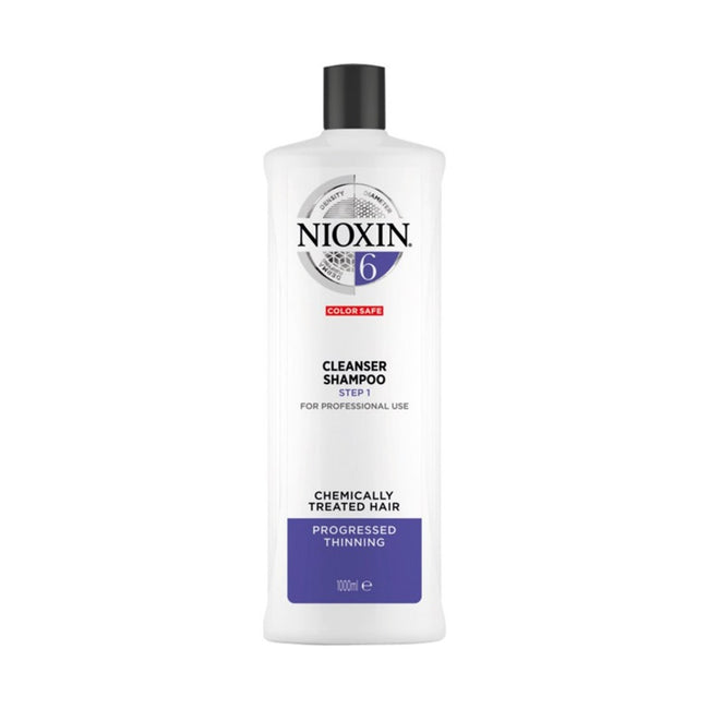 NIOXIN System 6 Cleanser Shampoo oczyszczający szampon do włosów po zabiegach chemicznych znacznie przerzedzonych 1000ml