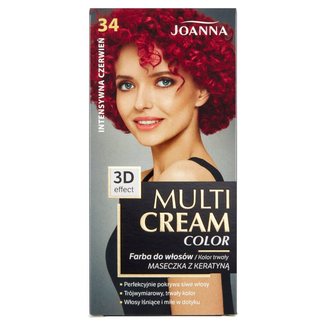 Joanna Multi Cream Color farba do włosów 34 Intensywna Czerwień