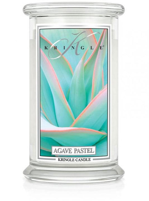 Kringle Candle Duża świeca zapachowa z dwoma knotami Agave Pastel 623g