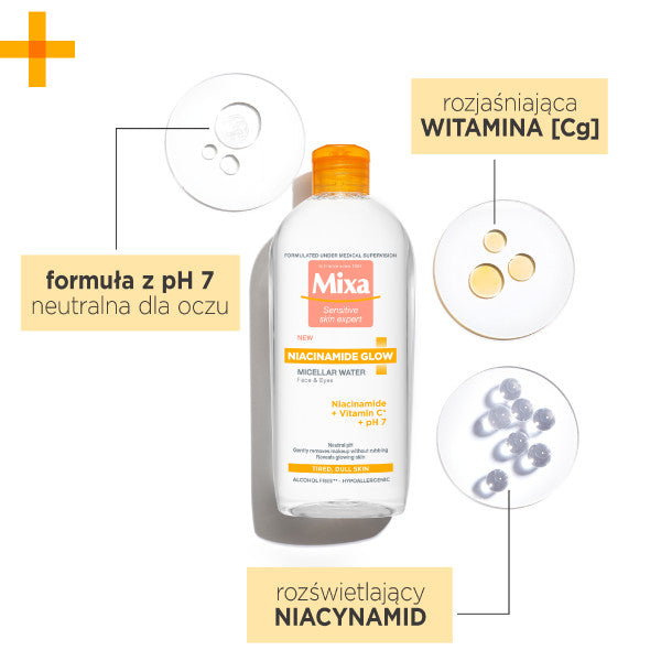 MIXA Niacinamide Glow płyn micelarny z niacynamidem i witaminą C 400ml