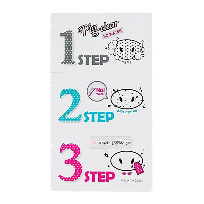 HOLIKA HOLIKA Pig-Clear Blackhead 3-Step Kit No Water zestaw plasterków do oczyszczania porów