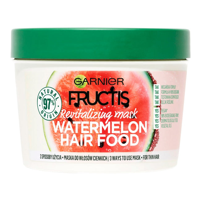 Garnier Fructis Watermelon Hair Food rewitalizująca maska do włosów cienkich 390ml