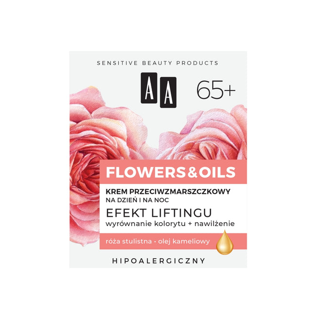 AA Flowers&Oils 65+ Efekt Liftingu krem przeciwzmarszczkowy na dzień i na noc 50ml
