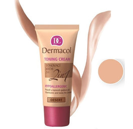 Dermacol Toning Cream 2in1 Hypoallergenic krem nawilżający i podkład do twarzy Desert 30ml