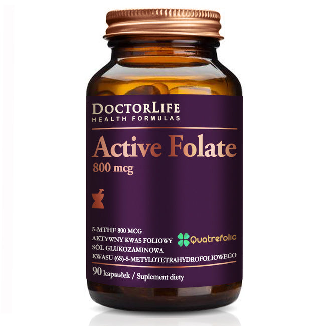 Doctor Life Active Folate aktywny kwas foliowy 800mcg suplement diety 90 kapsułek