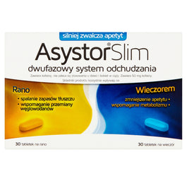 Asystor Slim Dwufazowy system odchudzania suplement diety 60 tabletek