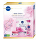 Nivea Rose Touch zestaw nawilżający żel-krem do twarzy 50ml + pianka oczyszczająca do twarzy 150ml + intensywnie nawilżająca maska w płachcie 1szt
