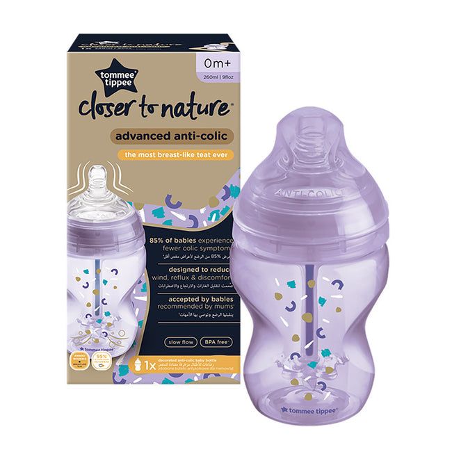 Tommee Tippee Closer To Nature Advanced Anti-Colic butelka antykolkowa 0m+ Girl 260ml