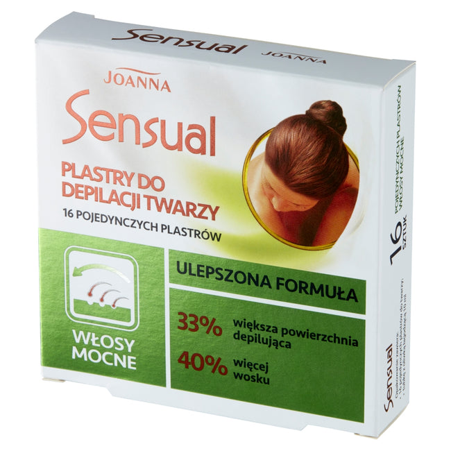 Joanna Sensual plastry do depilacji twarzy włosy mocne 16szt + tubka z oliwką łagodzącą 10ml