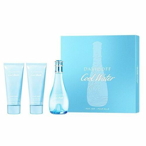 Davidoff Cool Water Woman zestaw woda toaletowa spray 100ml + balsam do ciała 75ml + żel pod prysznic 75ml