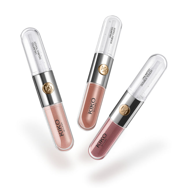 KIKO Milano Unlimited Double Touch Lip Set zestaw do makijażu ust składający się z 3 płynnych pomadek dwuetapowych Nude Attitude