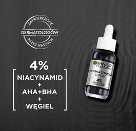 Garnier Pure Active serum przeciw niedoskonałościom AHA + BHA + Węgiel 30ml