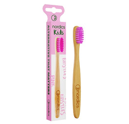 Nordics Kids Bamboo Toothbrush bambusowa szczoteczka do zębów dla dzieci Pink