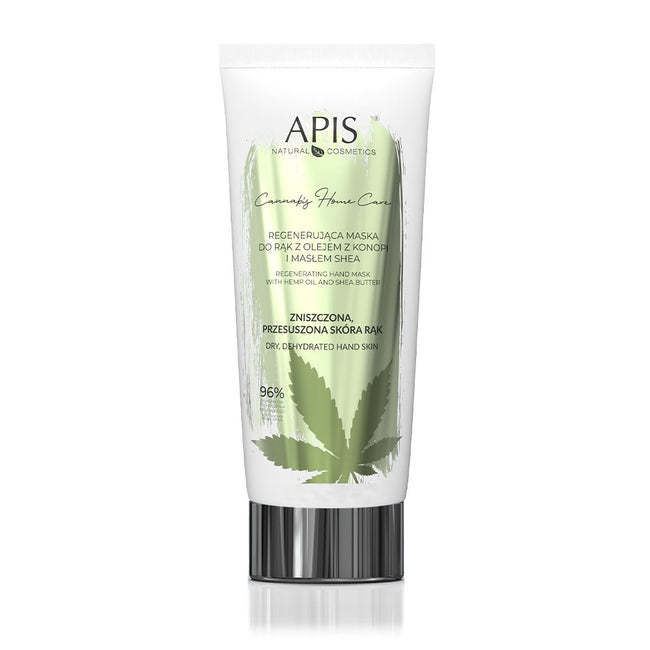 APIS Cannabis Home Care regenerująca maska do rąk z olejem z konopi i masłem shea 200ml