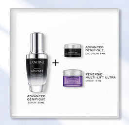 Lancome Advanced Genifique zestaw serum do twarzy 30ml + krem pod oczy 5ml + krem przeciwzmarszczkowy na dzień 15ml