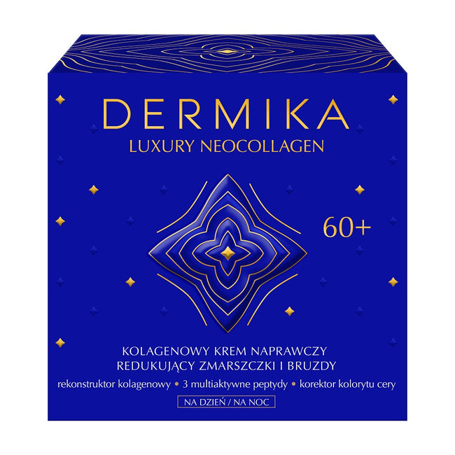 Dermika Luxury Neocollagen 60+ kolagenowy krem naprawczy do redukcji zmarszczek i bruzd na dzień i na noc 50ml