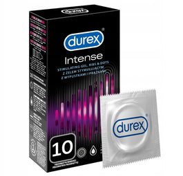 Durex Durex prezerwatywy Intense 10 szt z wypustkami prążkami żel stymulujący