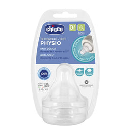 Chicco Physio smoczek antykolkowy na butelkę przepływ wolny 0m+ 2szt