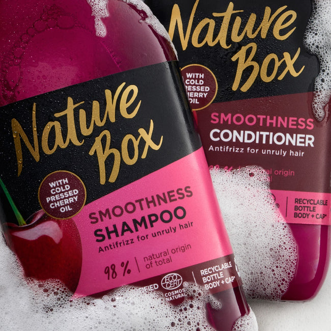 Nature Box Cherry Oil szampon wygładzający do włosów kręconych i falowanych z olejem z wiśni 385ml