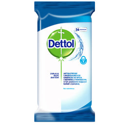 Dettol Dettol chusteczki do mycia i dezynfekcji powierzchni antybakteryjne i drożdżakobójcze 36 szt