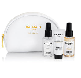 Balmain Cosmetic Styling Bag zestaw Silk Perfume 50ml + Argan Moisturizing Elixir 20ml + Texturizing Salt Spray 50ml + kosmetyczka
