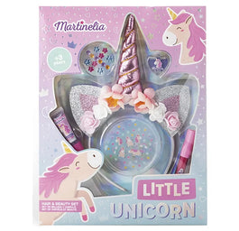 Martinelia Little Unicorn zestaw opaska do włosów + pomadka do ust + błyszczyk + naklejki
