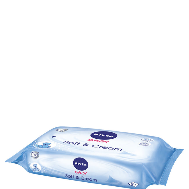 Nivea Baby Soft & Cream chusteczki oczyszczające duopack 2x63szt.